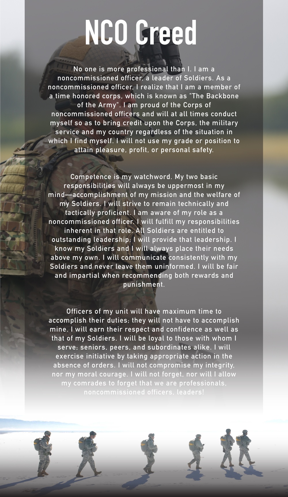 19th Special Forces Group (Airborne) - NCO Creed Poster