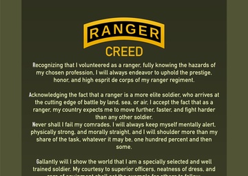 19th Special Forces Group (Airborne) - Ranger Creed Poster