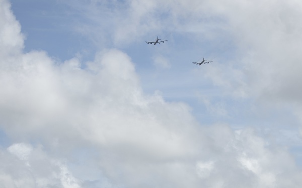 B-52 fly above Guam