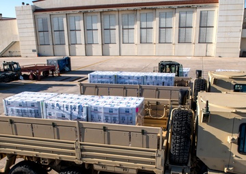 502LRS unloads 80,000 bottles of water after winter storm Uri