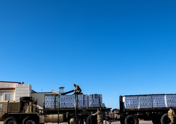 502LRS unloads 80,000 bottles of water after winter storm Uri