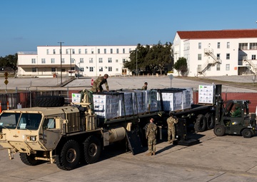 502LRS unloads 80,000 bottles of water after winter storm Uri