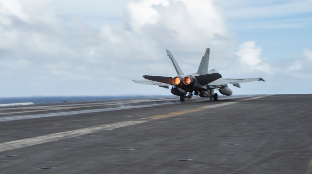 F/A-18C Hornet Launches from the Flight Deck of Nimitz