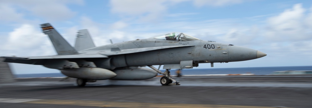 F/A-18C Hornet Launches from the Flight Deck of Nimitz