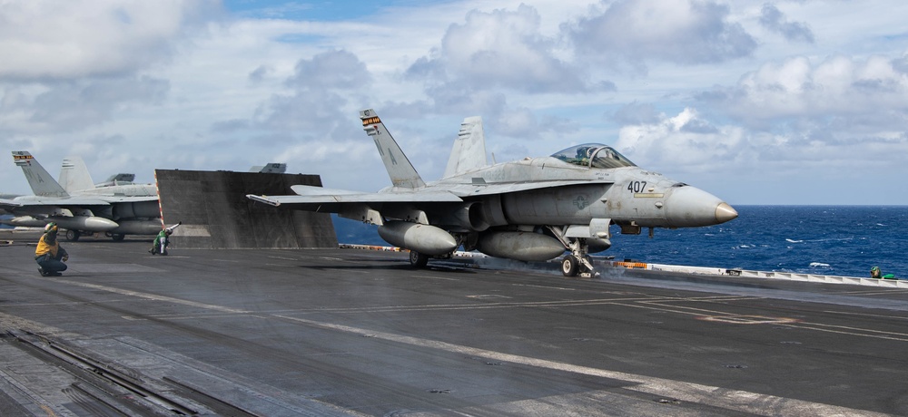 Hornet's Fly For Last Time On Nimitz