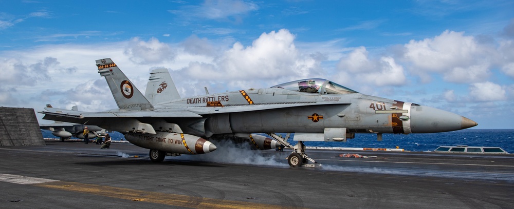 Hornet's Fly For Last Time On Nimitz