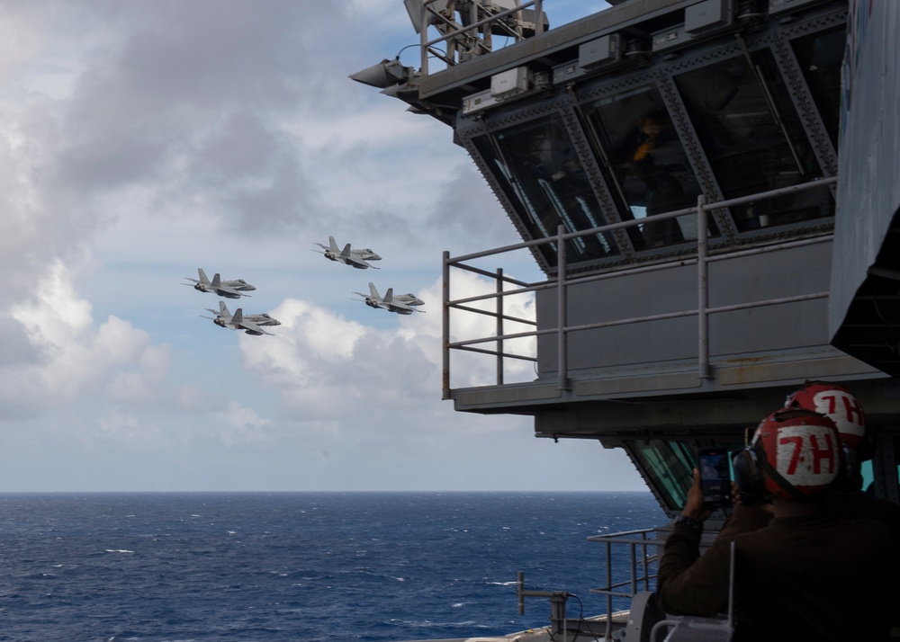 Hornet's Fly For Last Time On Nimitz