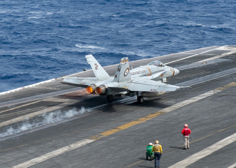 Hornet's Fly For Last Time On Nimitz