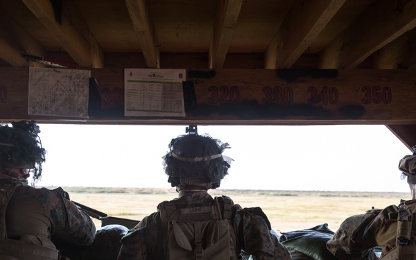 Bravo Company, BLT 1/4 Marines provide security, conduct base defense drills at BMA