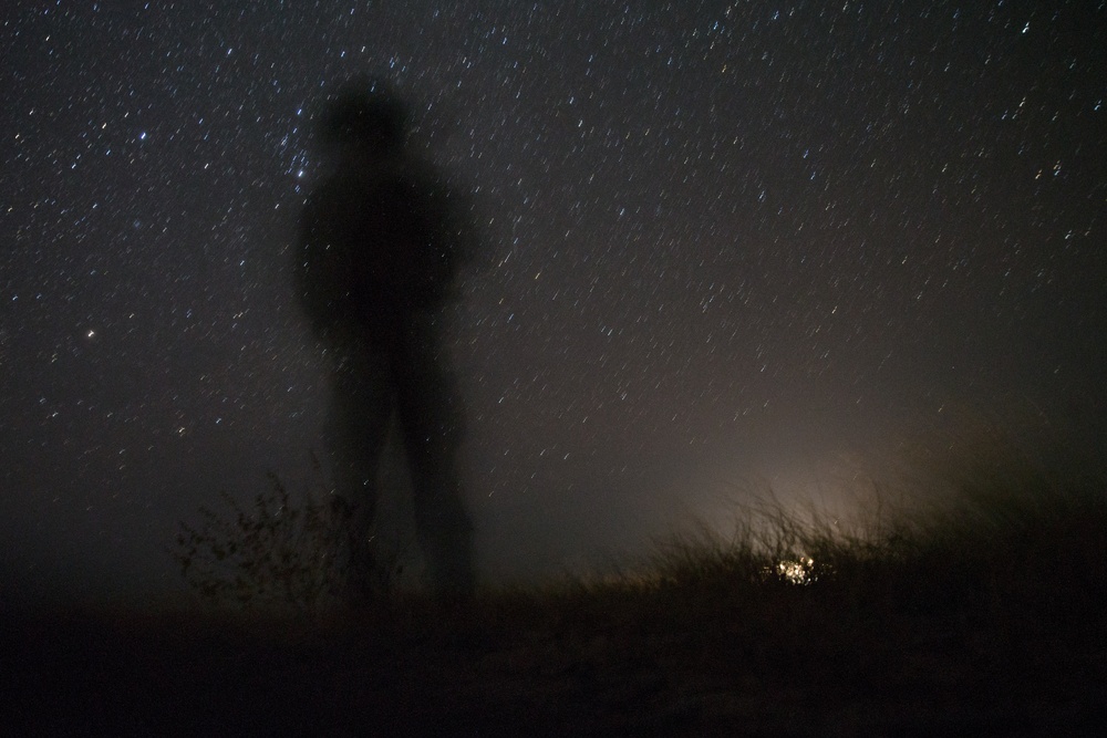 Bravo 1/4, VMM-164 (Rein) Marines conduct night CAS training