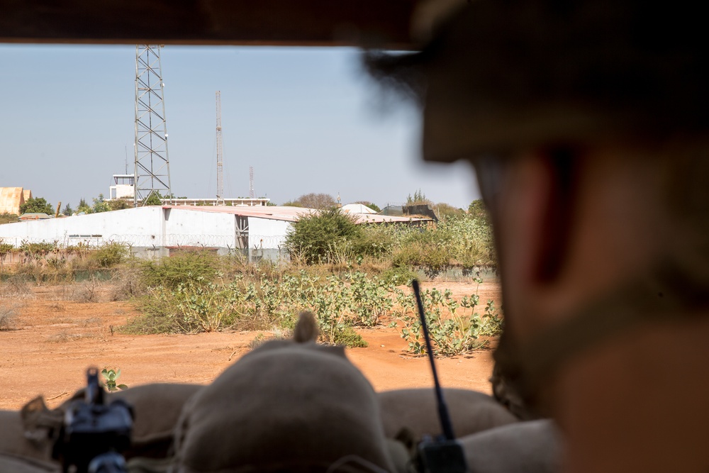 Bravo Company, BLT 1/4 Marines provide security at Baledogle Military Airfield