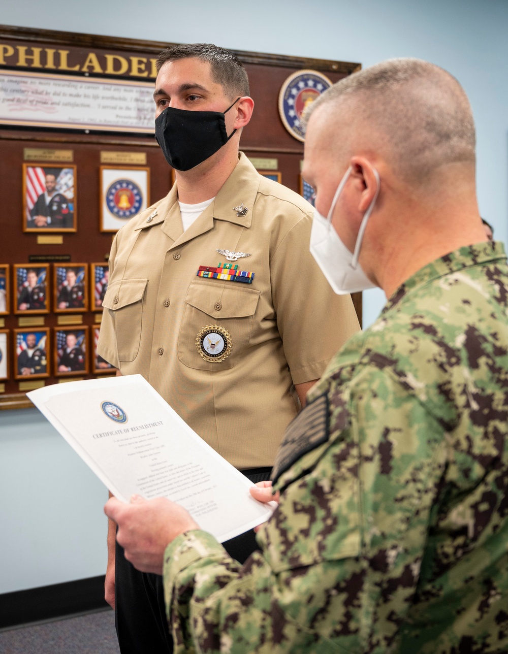 Franklinville, N.J. native reenlists in the Navy