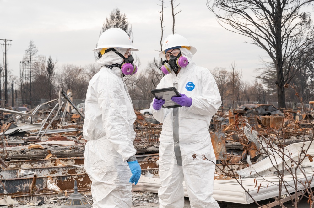 Asbestos testing is conducted after the wildfires in Oregon