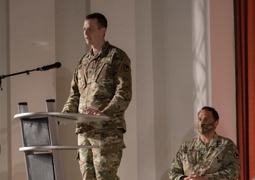 Cpt. Moore assumes command of Headquarters and Headquarters Company at live streamed ceremony