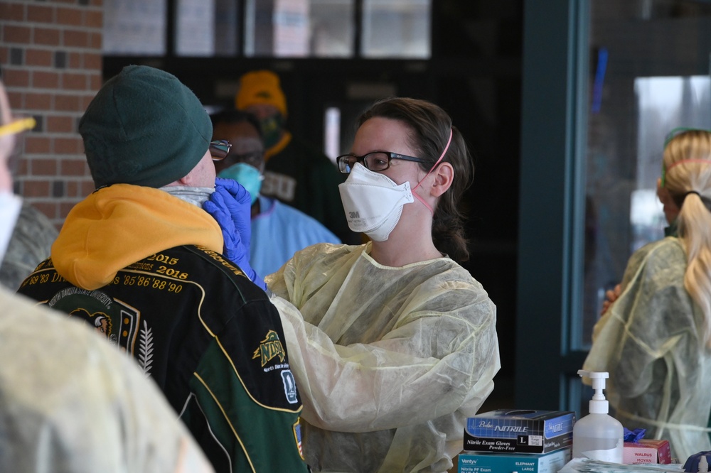 ND Guard and DOH provides COVID-19 testing at football game