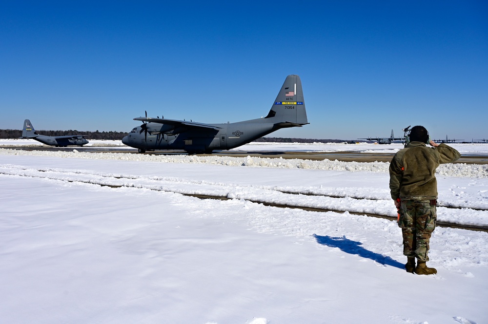 LRAFB resumes flight operations after historic snowfall