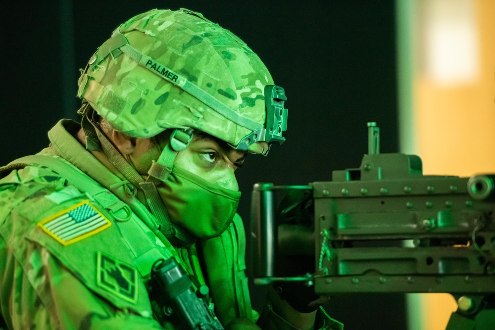 Fort McCoy Soldiers complete M2 simulations training on Engagement Skills Trainer