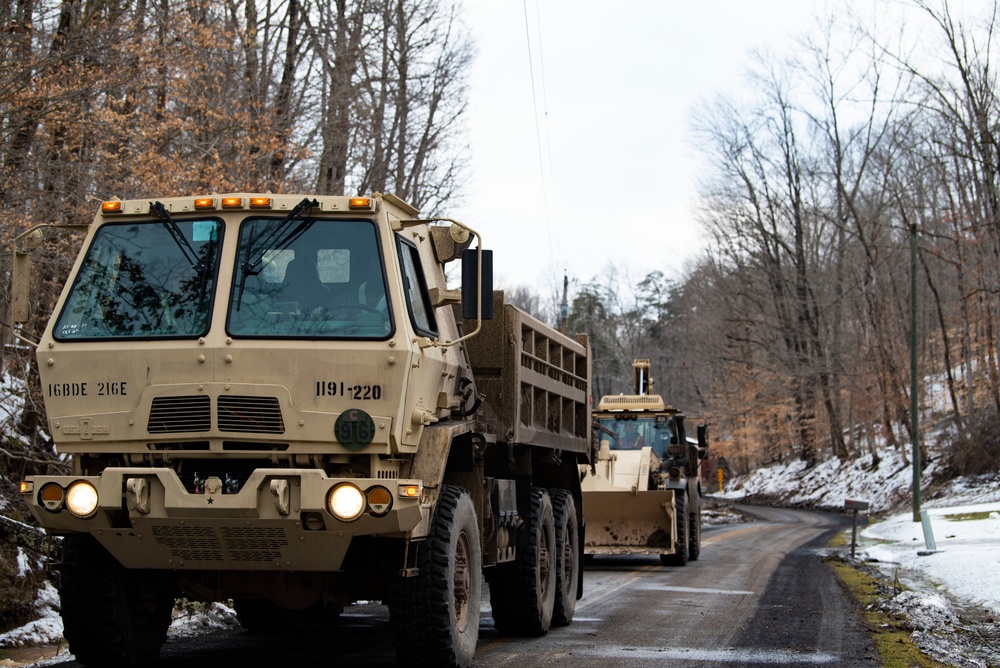 National Guard members provide assistance in Southern Ohio after ice storm