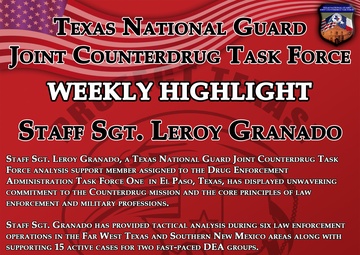 Texas Counterdrug Weekly Highlight Staff Sgt Granado