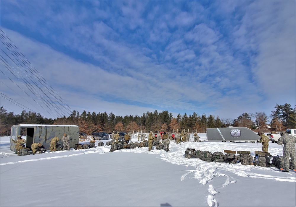 Fort McCoy Cold-Weather Operations Course Class 21-04 students conduct field training in snowshoes