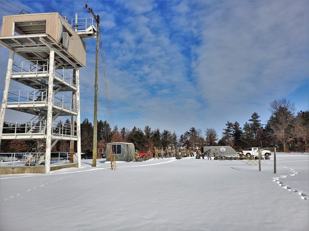 Fort McCoy Cold-Weather Operations Course Class 21-04 students conduct field training in snowshoes