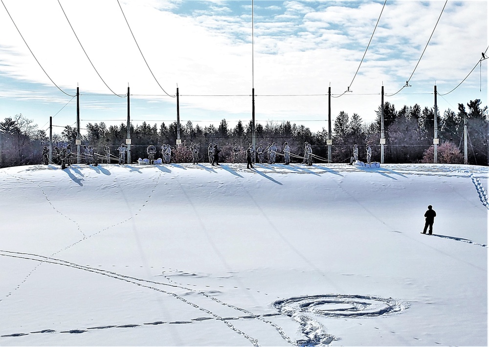 Fort McCoy Cold-Weather Operations Course Class 21-04 students conduct field training in snowshoes