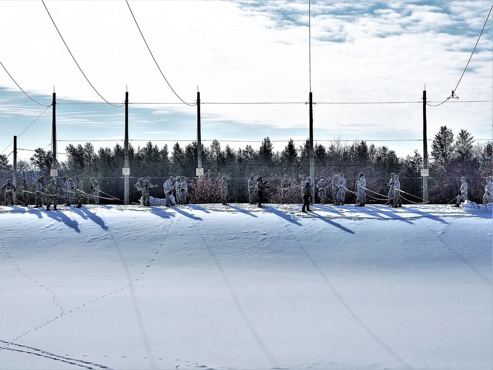 Fort McCoy Cold-Weather Operations Course Class 21-04 students conduct field training in snowshoes