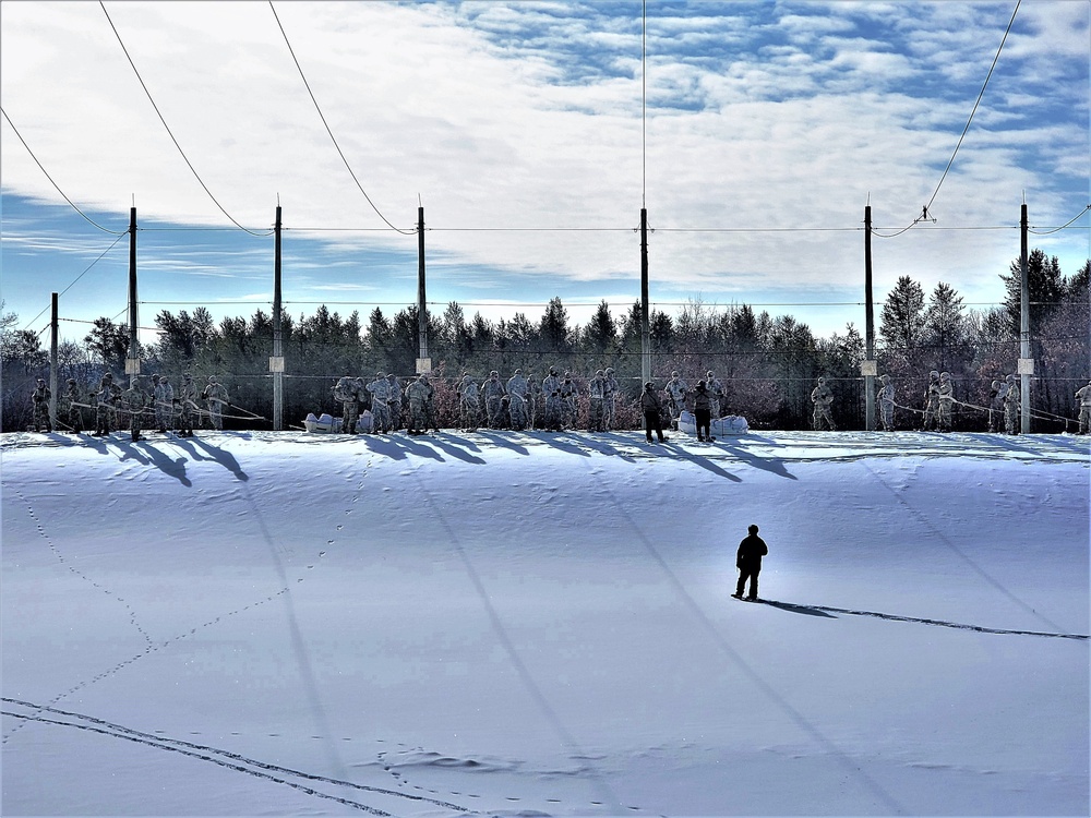 Fort McCoy Cold-Weather Operations Course Class 21-04 students conduct field training in snowshoes