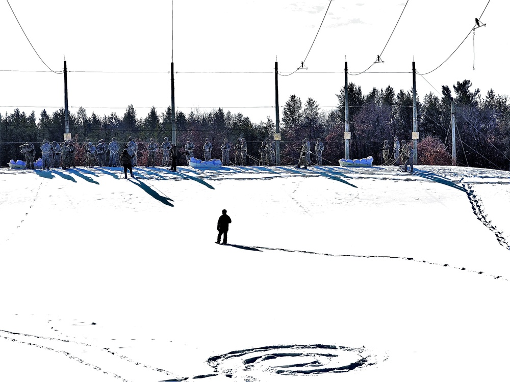 Fort McCoy Cold-Weather Operations Course Class 21-04 students conduct field training in snowshoes