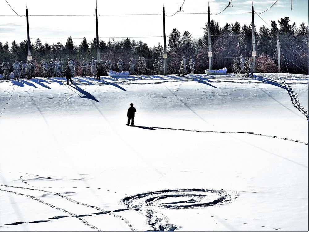Fort McCoy Cold-Weather Operations Course Class 21-04 students conduct field training in snowshoes