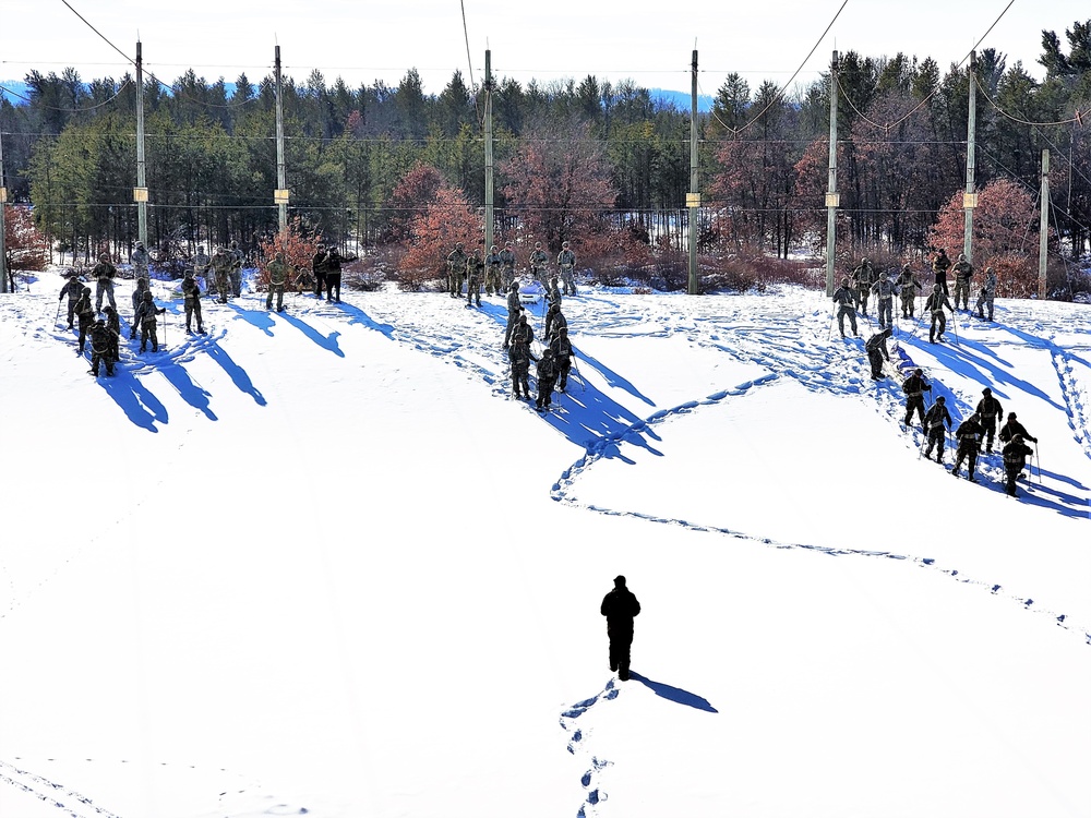 Fort McCoy Cold-Weather Operations Course Class 21-04 students conduct field training in snowshoes