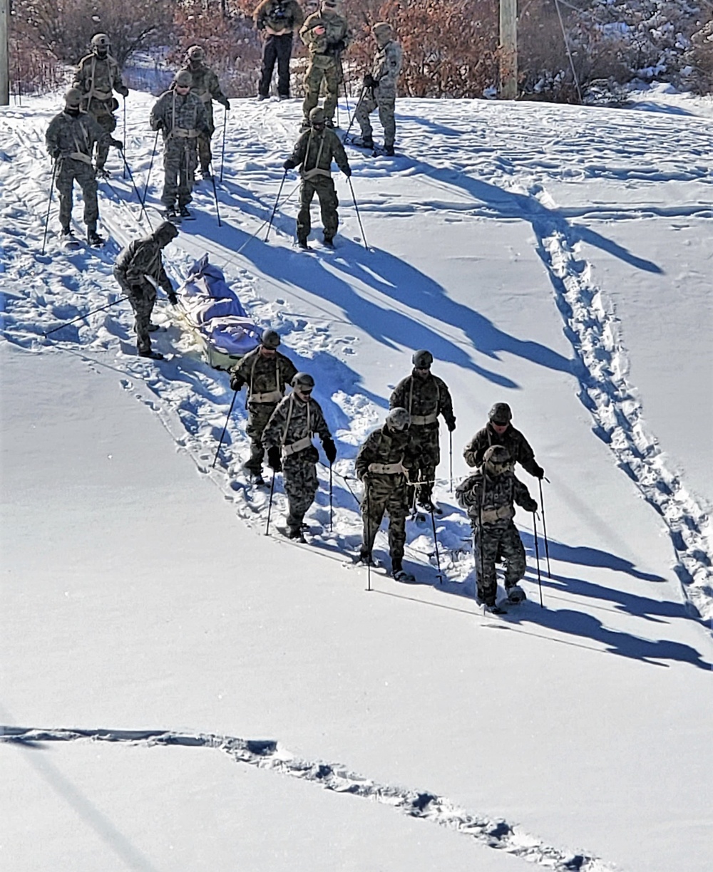 Fort McCoy Cold-Weather Operations Course Class 21-04 students conduct field training in snowshoes