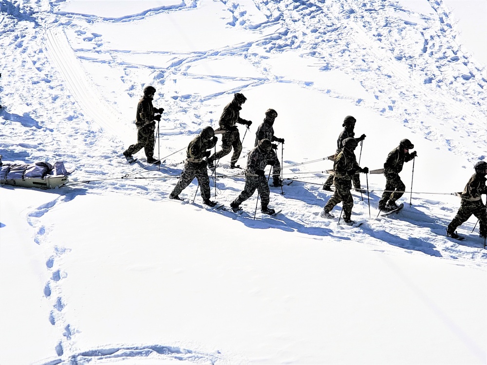 Fort McCoy Cold-Weather Operations Course Class 21-04 students conduct field training in snowshoes