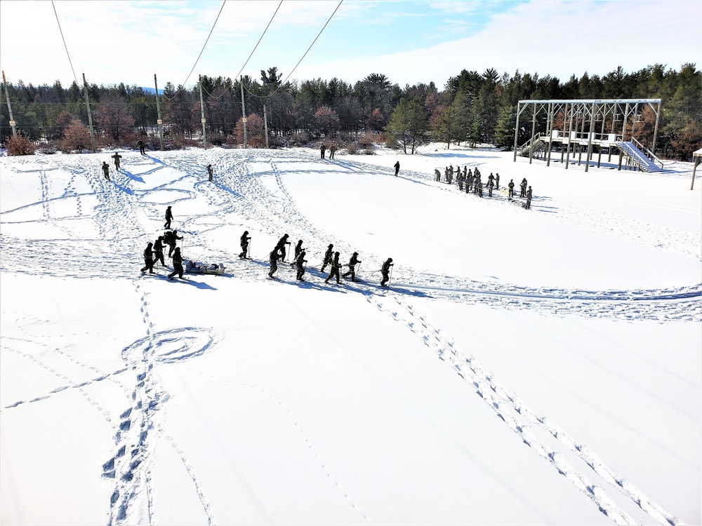Fort McCoy Cold-Weather Operations Course Class 21-04 students conduct field training in snowshoes