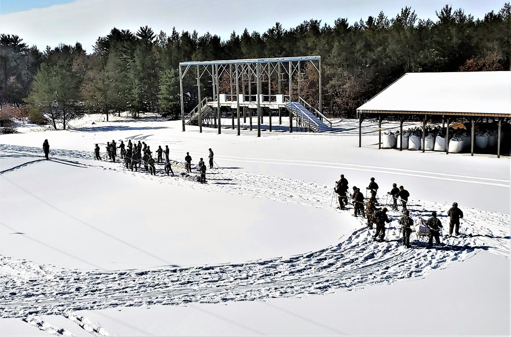 Fort McCoy Cold-Weather Operations Course Class 21-04 students conduct field training in snowshoes