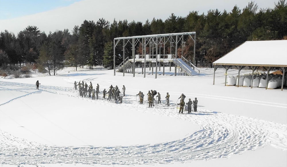 Fort McCoy Cold-Weather Operations Course Class 21-04 students conduct field training in snowshoes