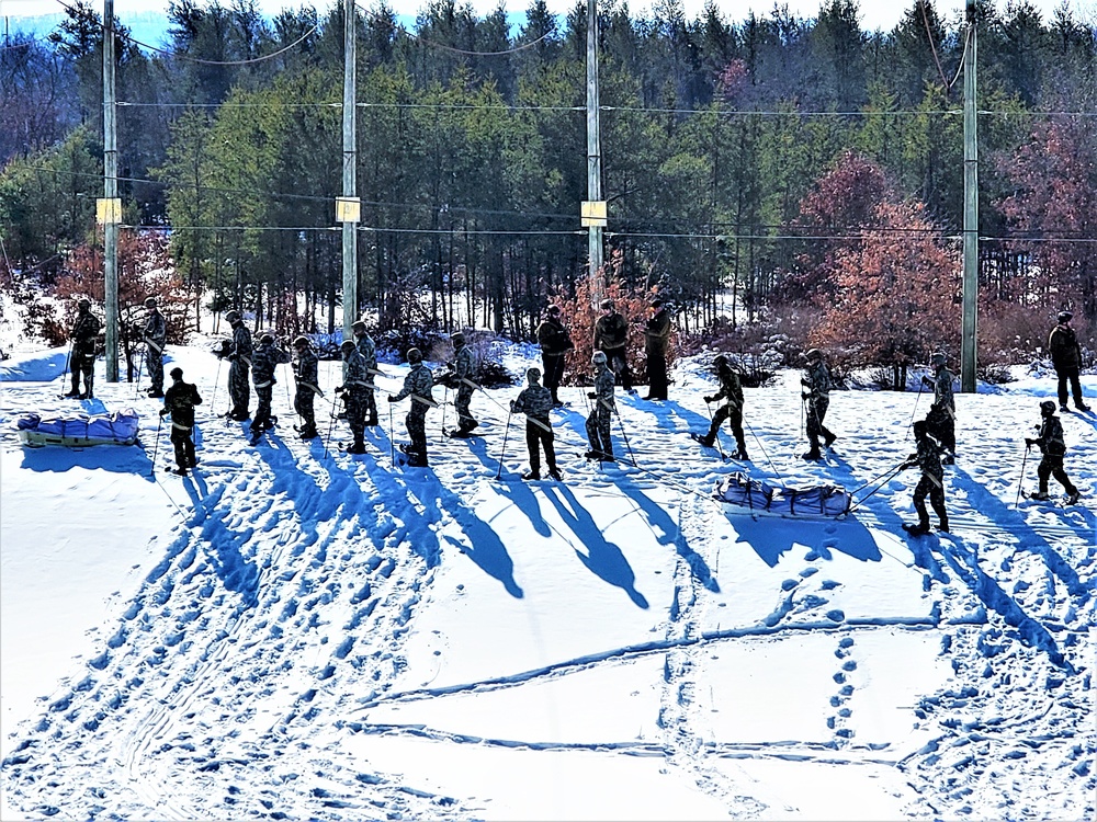 Fort McCoy Cold-Weather Operations Course Class 21-04 students conduct field training in snowshoes