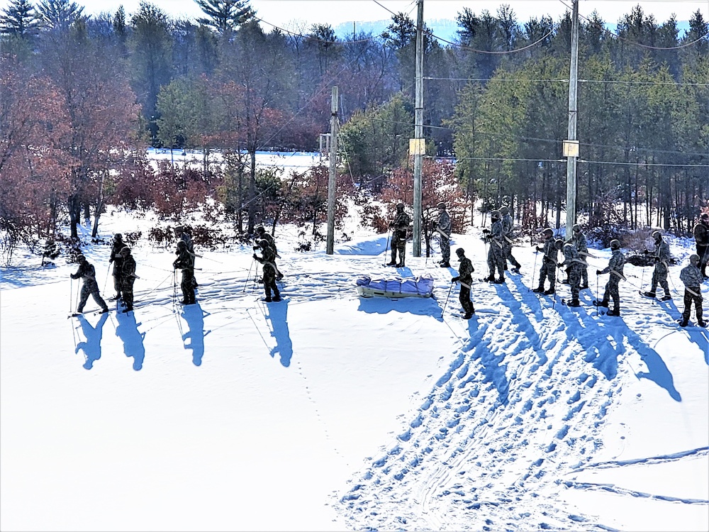 Fort McCoy Cold-Weather Operations Course Class 21-04 students conduct field training in snowshoes