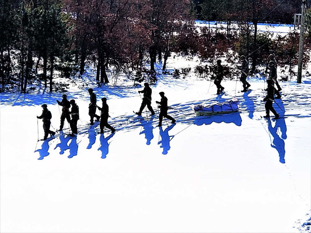 Fort McCoy Cold-Weather Operations Course Class 21-04 students conduct field training in snowshoes