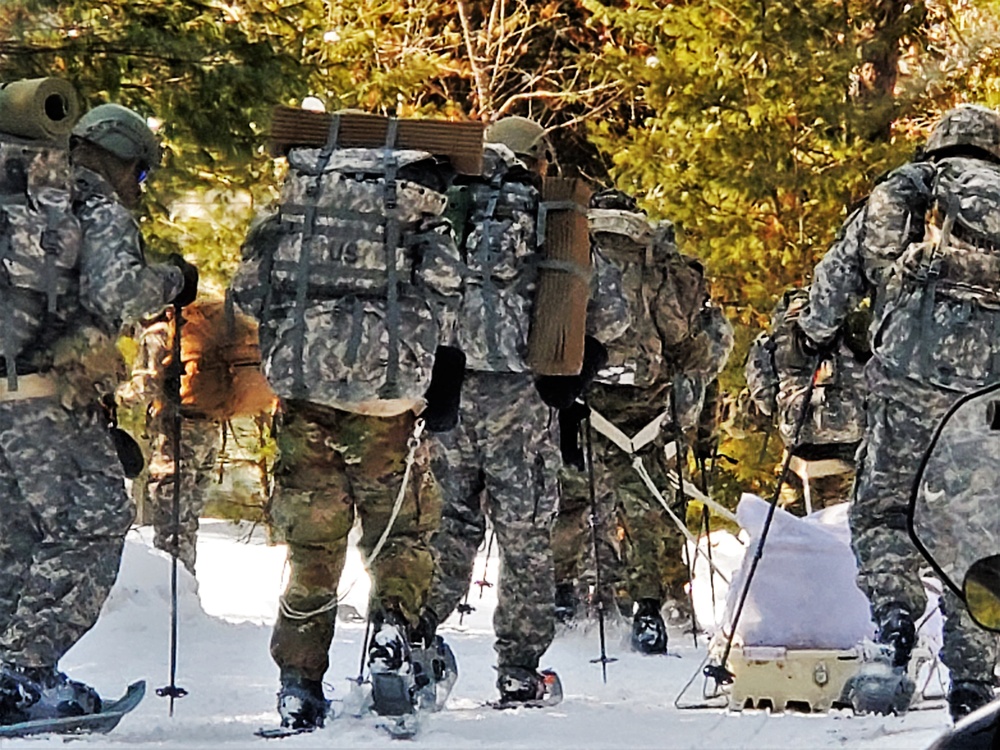 Fort McCoy Cold-Weather Operations Course Class 21-04 students conduct field training in snowshoes