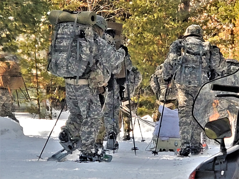 Fort McCoy Cold-Weather Operations Course Class 21-04 students conduct field training in snowshoes