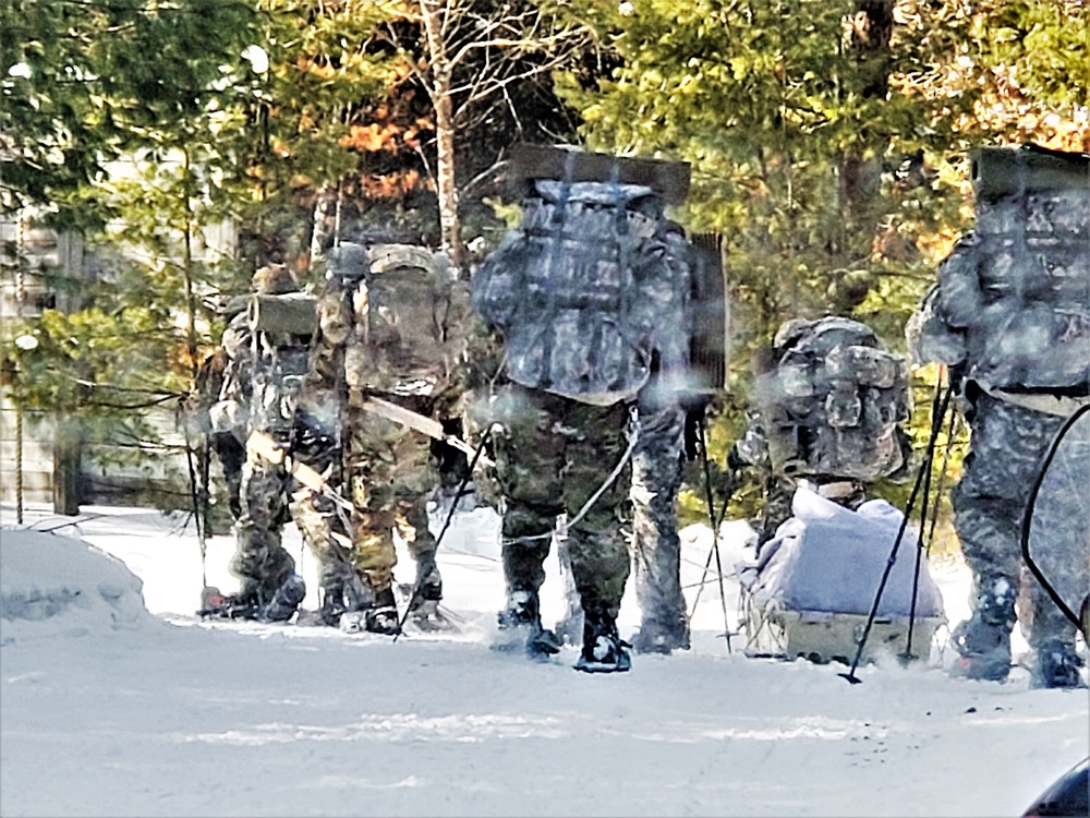 Fort McCoy Cold-Weather Operations Course Class 21-04 students conduct field training in snowshoes
