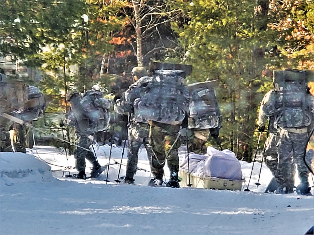 Fort McCoy Cold-Weather Operations Course Class 21-04 students conduct field training in snowshoes