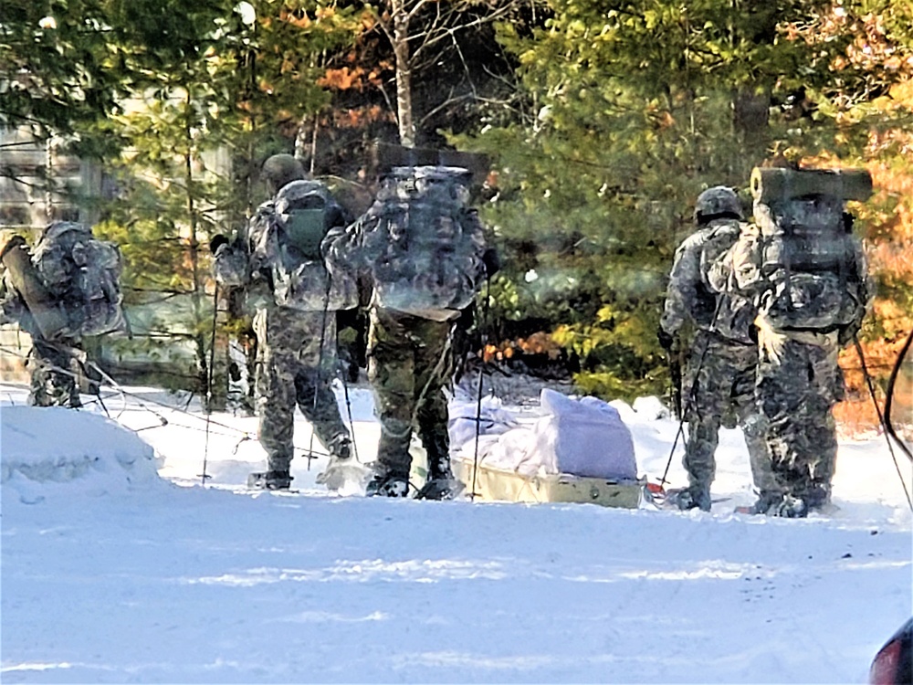 Fort McCoy Cold-Weather Operations Course Class 21-04 students conduct field training in snowshoes