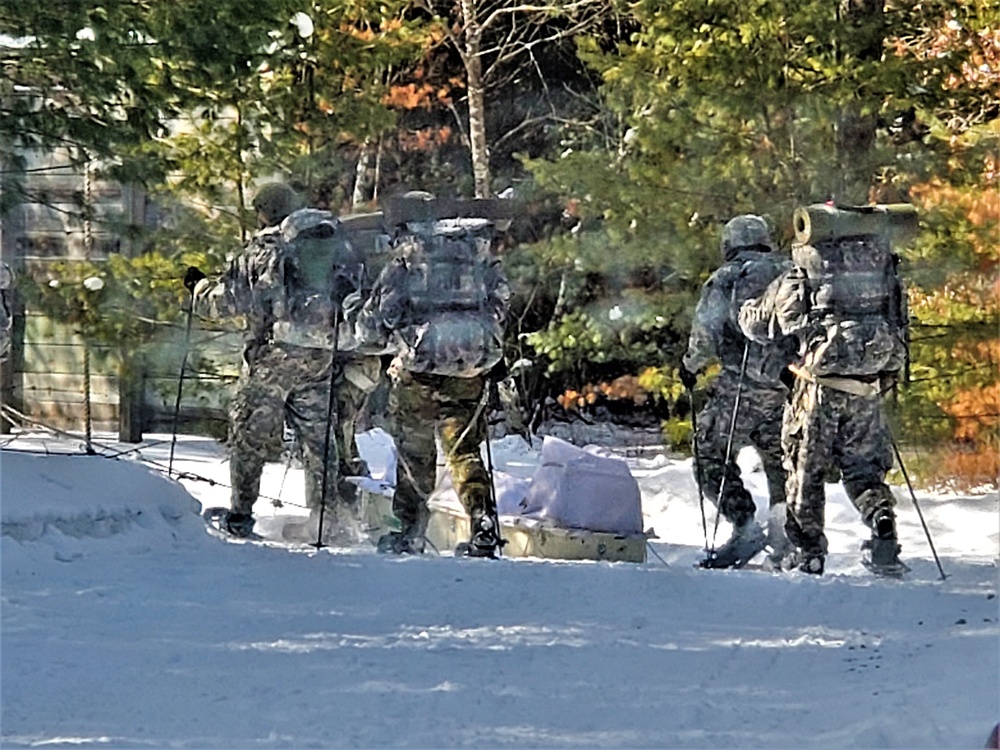 Fort McCoy Cold-Weather Operations Course Class 21-04 students conduct field training in snowshoes