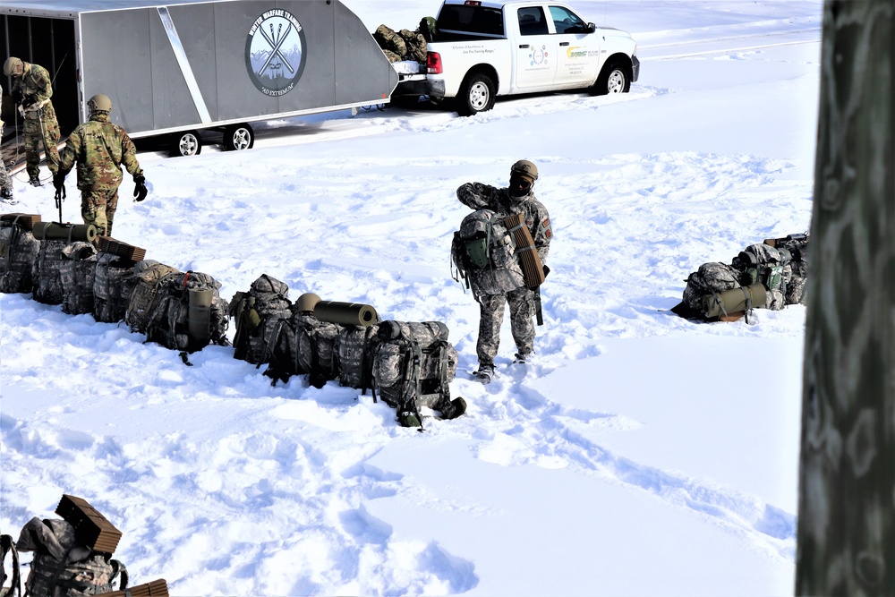 Fort McCoy Cold-Weather Operations Course Class 21-04 students conduct field training in snowshoes
