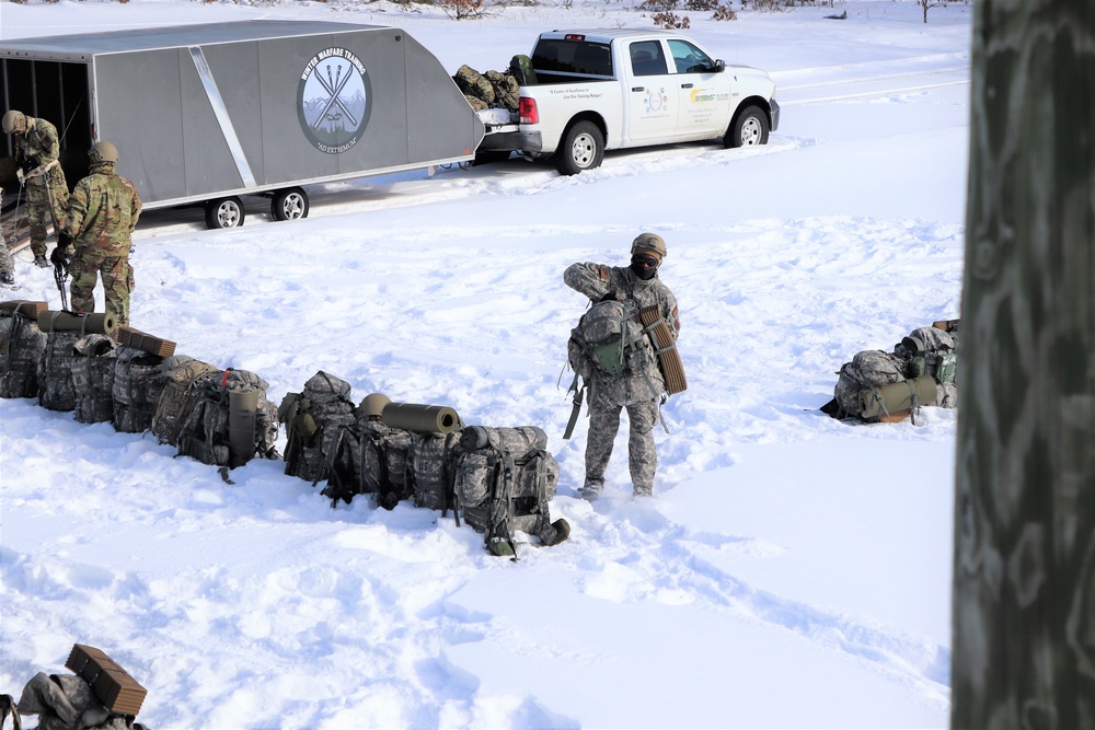 Fort McCoy Cold-Weather Operations Course Class 21-04 students conduct field training in snowshoes
