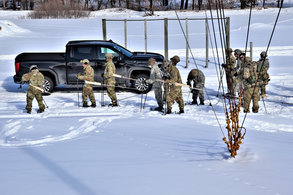 Fort McCoy Cold-Weather Operations Course Class 21-04 students conduct field training in snowshoes