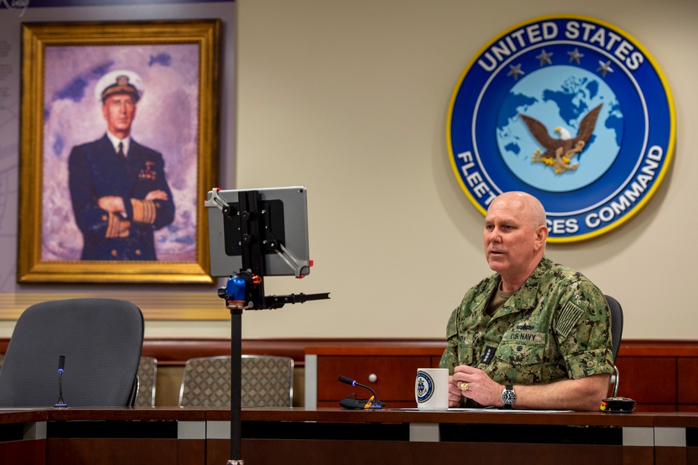 Adm. Grady speaks during Notre Dame Naval Leadership Conference