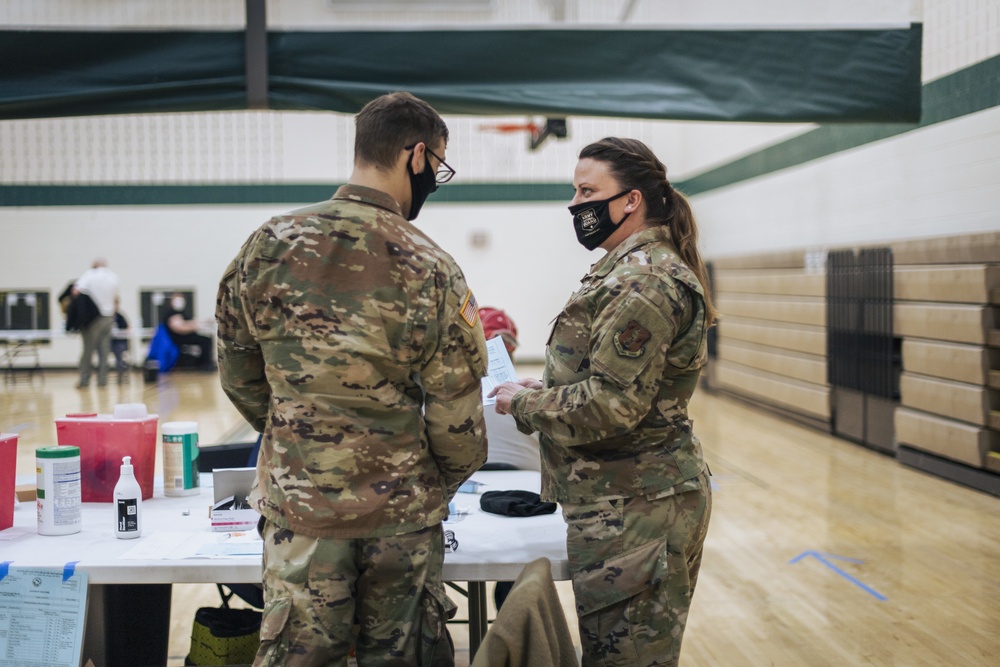 Michigan National Guard, Administers the COVID-19 Vaccine to Michiganders.